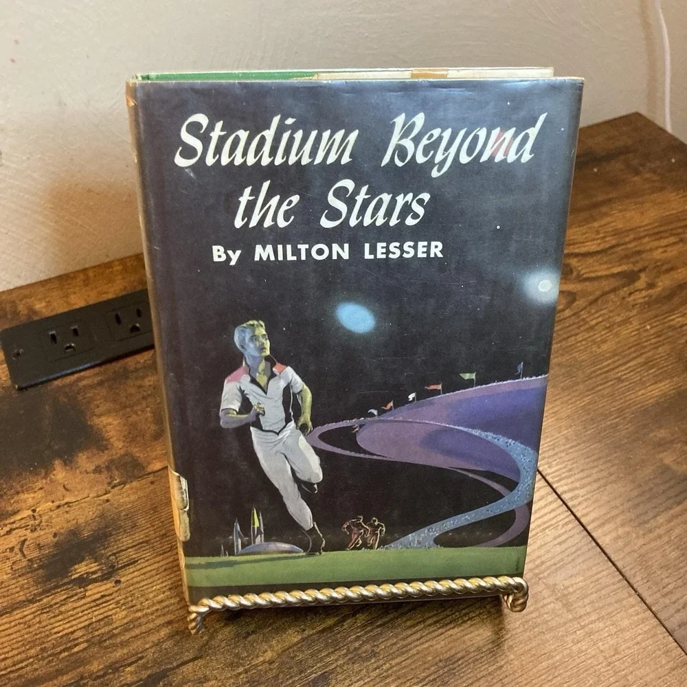 Stadium Beyond the Stars‎ Milton Lesser Vtg Sci Fi HC DJ Mel Hunter Cover Art